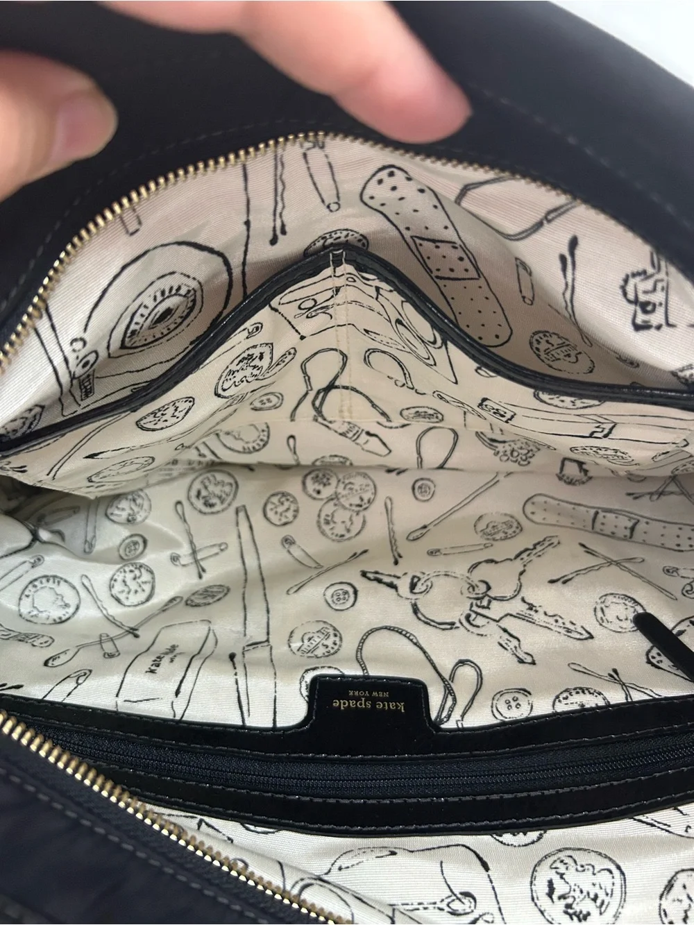 Kate Spade Esther Black Bow Nylon Shoulder Bag